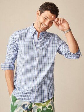 J McLaughlin Belvedere Cotton Shirt in Gingham Multi NEW